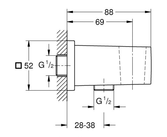 Подключение для душевого шланга и держатель для ручного душа GROHE Euphoria Cube 26370000 – изображение 2