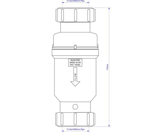 Сифон McAlpine тип сухой гидрозатвор 40-40 мм (пакет) MRNRV40C-PB – изображение 2
