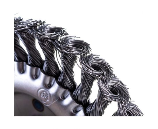 Щетка металлическая дисковая (150х22 мм; крученая проволока) для УШМ ЕРМАК 656-051 – изображение 3