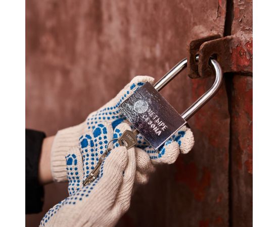 Навесной замок ЧЕТЫРЕ СЕЗОНА Сталь 70 мм, длинная дужка 79-0047 – изображение 4