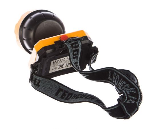 Налобный фонарь желтый/черный 5SMD + 1Вт LED, 2 реж, 3XR6, пластик Ultraflash LED5372 12416 – изображение 4