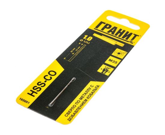 Сверло по металлу HSS-Co (1.0х34/12 мм) ГРАНИТ 165001 – изображение 5