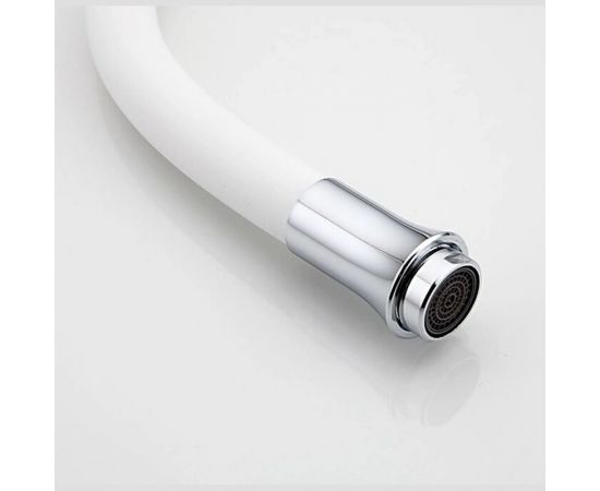 Смеситель для кухни FRAP 35к F4041 гибкий излив, гайка, боковая, белый 537591 – изображение 5