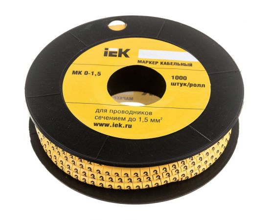 Маркировочное кольцо IEK 0-1.5мм, 3, МК, 1000шт/ролл UMK00-3 