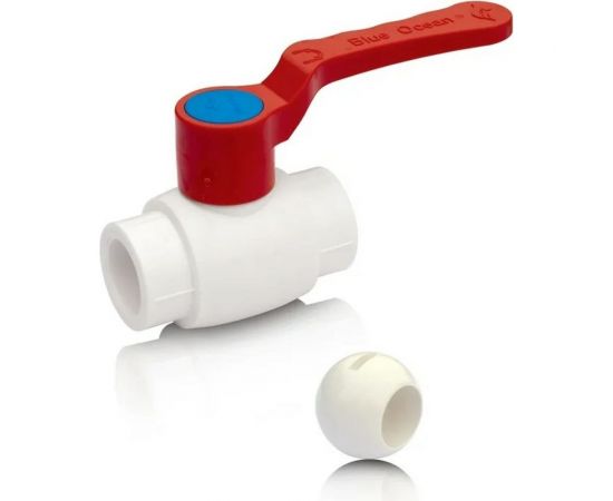 Шаровой кран Blue Ocean полипропиленовый (шар - PPSU) для агрессивных сред - 25 PPRF/BV/PPR/HW-2(W)-25 