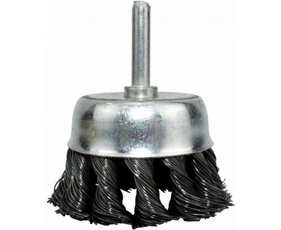 Щетка металлическая со шпилькой крученая чашка 75 мм для дрели ON 20-02-275 