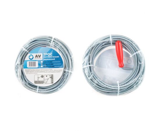 Трос сантехнический AV Engineering пружинный диаметр 6 мм, длина 10 м AVE34006100 