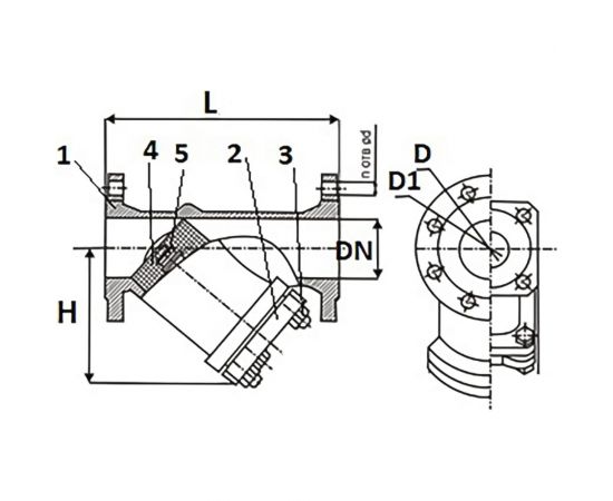 Сетчатый фильтр Ci магнитный Ду80 Ру16 чугунный D260-00351 – изображение 2