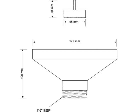 Приемная воронка McAlpine овальная ,170 ммх85 мм, выход 1 1/2"" Н FUNNEL-B – изображение 2