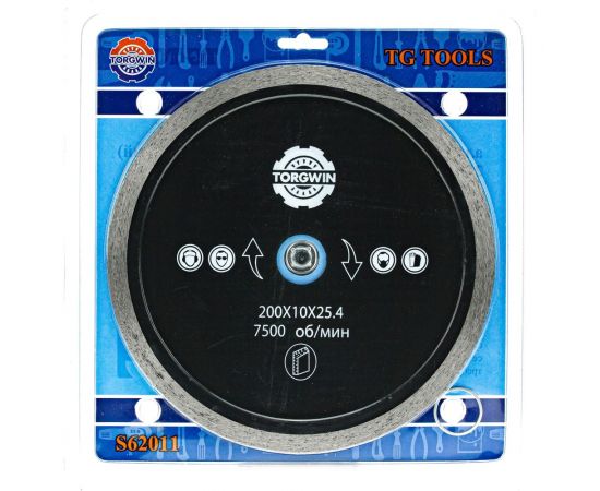 Диск алмазный сплошной для керамогранита TGS 200х1.7/2.2х10х25.4 мм TORGWIN S62011 – изображение 3