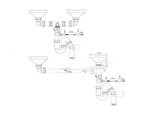 Приемная воронка McAlpine овальная ,170 ммх85 мм, выход 1 1/2"" Н FUNNEL-B – изображение 3
