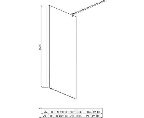 Душевая перегодка Aquatek AQ NAR 6310-90 Walk in с держателем, 900x2000 мм, профиль хром, прозрачное стекло 00000124170 – изображение 3