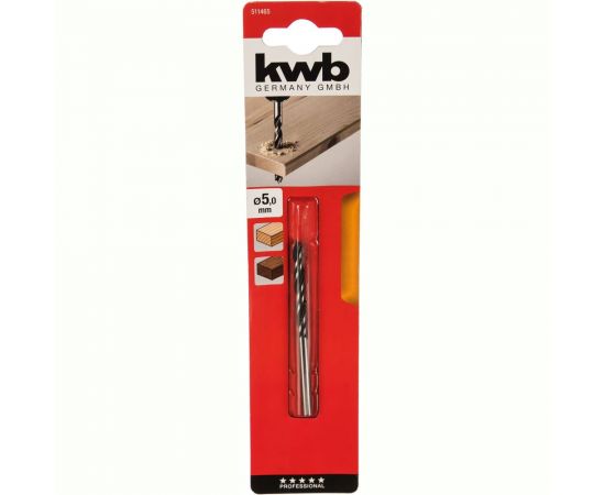 Сверло спиральное (5 мм) по дереву KWB 5114-65 – изображение 3