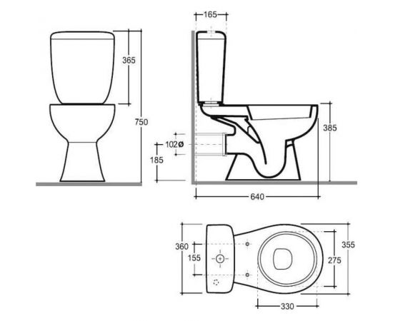 Унитаз-компакт KERAMIN ПОЗИТАНО горизонтальный выпуск, 2 режима, сиденье ПП 462172 – изображение 5