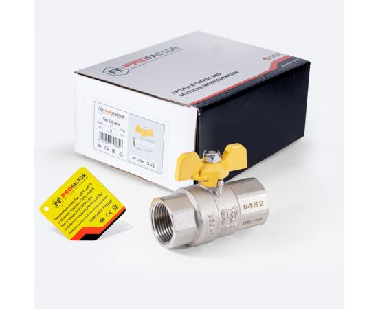 Шаровой кран для газа PROFACTOR PF GAS ручка бабочка, в/в 1 дюйм PF GBV 335 – изображение 7