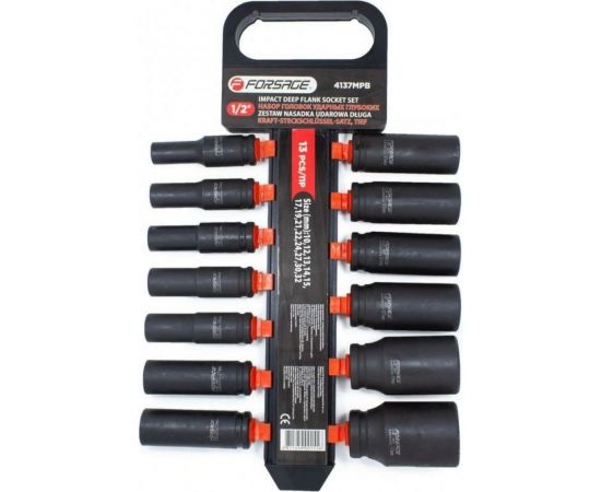 Набор головок ударных глубоких на пластиковом держателе F-4137MPB 13 шт, 1/2 Forsage 50480 