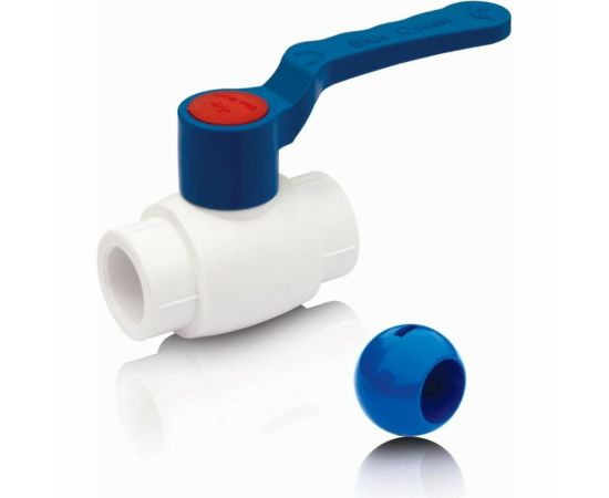 Кран шаровой Blue Ocean (шар - пластик ABS) рычаг полипропиленовый для ХВС - 40 PPRF/BV/PPR/CW(W)-40 