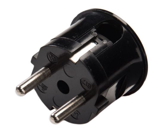 Угловая кабельная вилка с защитным контактом ABL, дуропласт 16A 2P+E 250V, чёрный 1108100 