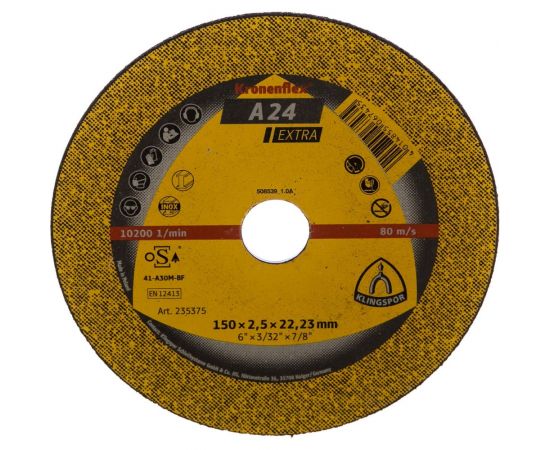 Круг отрезной по металлу универсальный (150х22.2 мм) для УШМ KLINGSPOR 235375 