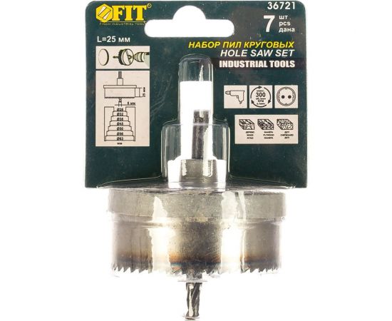 Коронка пильная по дереву (26-63 мм; 25 мм) FIT 36721 