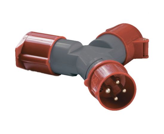 Двухлучевой адаптер IEK TS1012-214, 3Р+РЕ, 16А, 380В, IP44 PAS22-016-4 