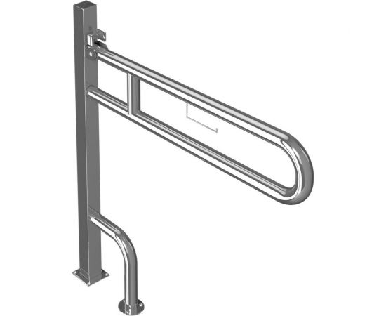 Опорный поручень для санузла PALITRA TECHNOLOGY откидной, с фиксатором, с бумагодержателем 86019-2-N 