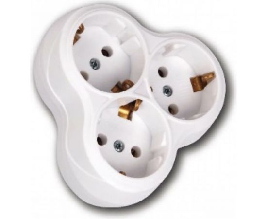 Тройная розетка HOROZ ELECTRIC 300-000-707 с/з HRZ00001363 