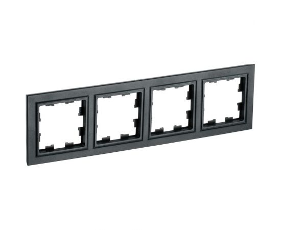 4-местная рамка IEK Brite ру-4-брч черный BR-M42-K02 