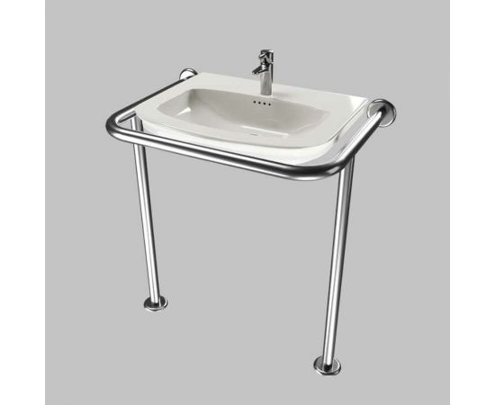 Поручень для раковины Доминант с креплением в пол и в стену (AISI 304) D-M2/01 