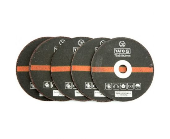 Диск отрезной по металлу (5 шт; 75х9.5х2 мм) YATO YT-0994 