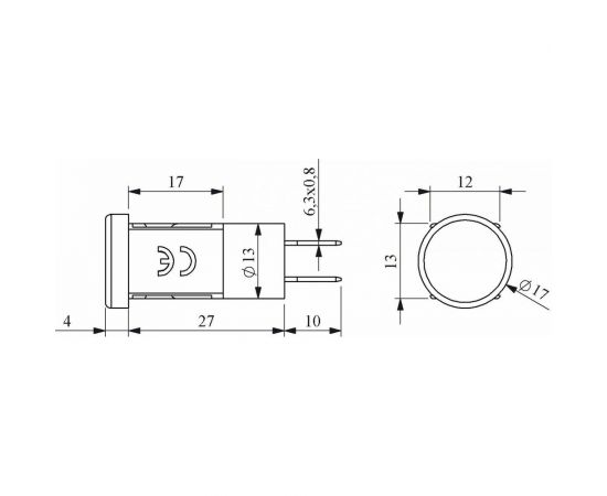 Сигнальная арматура Emas 14мм красная с лампой 220В S145NK – изображение 2