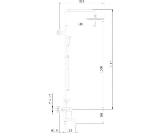 Душевая система Orange Steel в комплекте смеситель с поворотным изливом M99-911ni – изображение 2