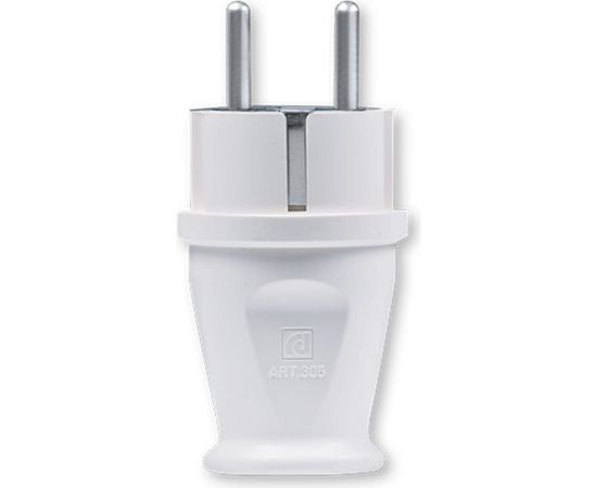 Массивная вилка Aling-conel MEDIUM с заземляющим контактом 16A 250В, белый 305.0 137004 – изображение 2