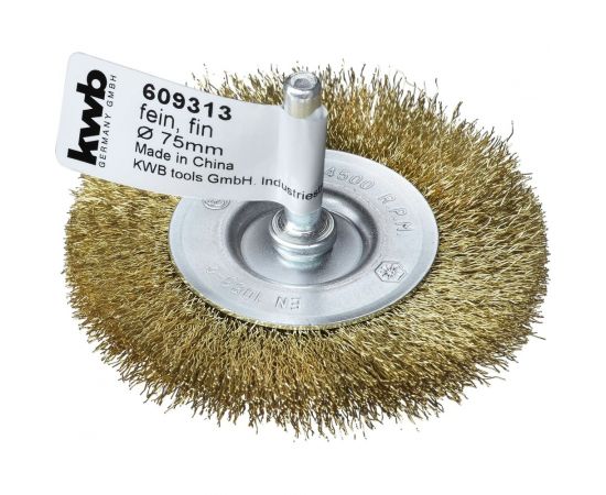 Щетка плоская для дрели 75 мм латунь kwb 609313 – изображение 2