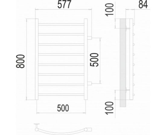 Полотенцесушитель Terminus Классик П8 500x800 бп500 4670078530257 – изображение 3