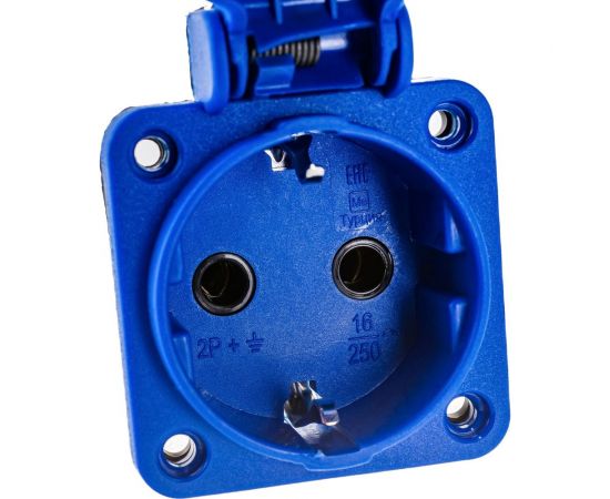 Панельная розетка IEK MAGNUM SCHUKO РП12-3, IP54, синий PSN71-016-3-2-54-K07 – изображение 3