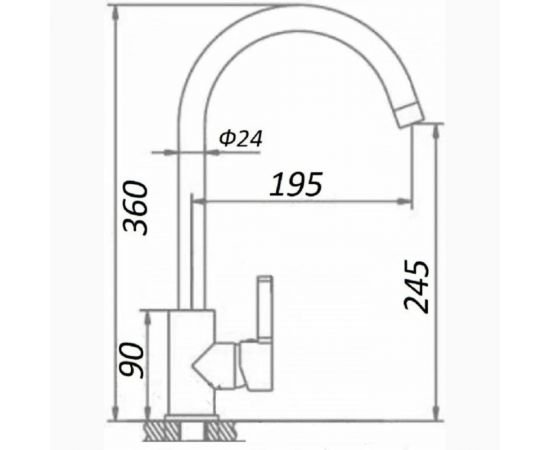 Смеситель для кухни WISENT графит 4998-3-24 – изображение 3