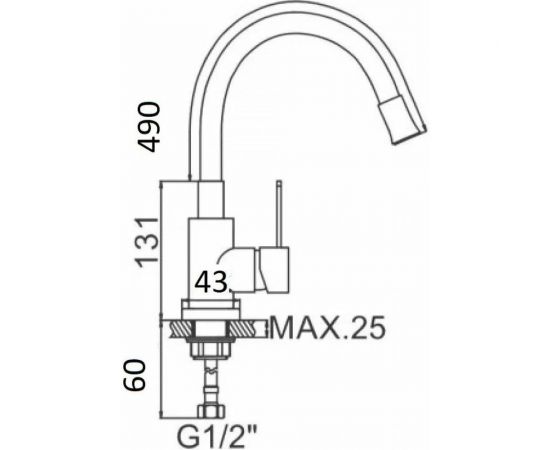 Смеситель для кухни WISENT с гибким изливом из нержавеющей стали 74004-03 – изображение 3