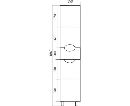 Пенал mixline КАССИОПЕЯ-35 правый, 350х1860х320 мм, ПВХ 518676 – изображение 4