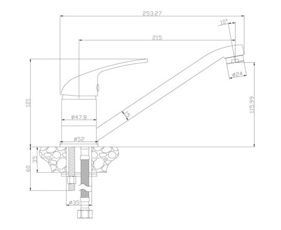 Смеситель для кухни Rossinka Y40-21 – изображение 4
