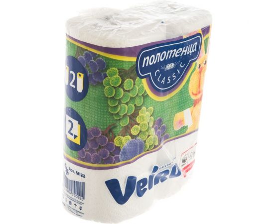 Полотенца бумажные бытовые VEIRO спайка 2 шт, 2-х слойные, белые 5п22 123212 – изображение 4