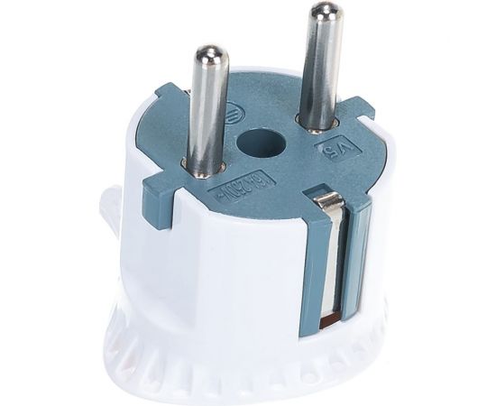 Вилка ЭРА V5 плоская c/з 16A прямой ввод белая Б0019192 