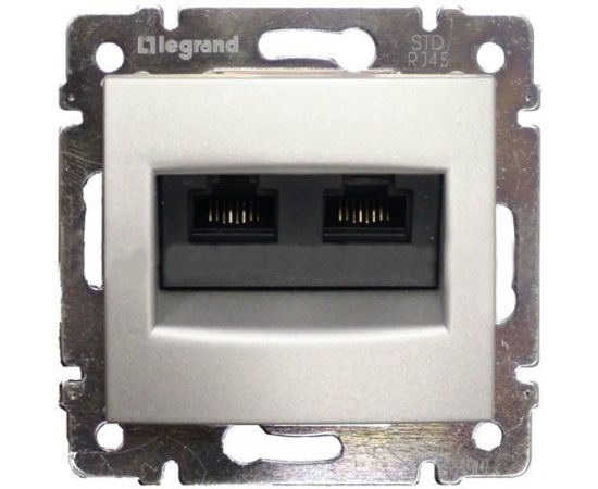 Компьютерная двойная розетка, алюминий RJ45 UTP Legrand Valena 770239 