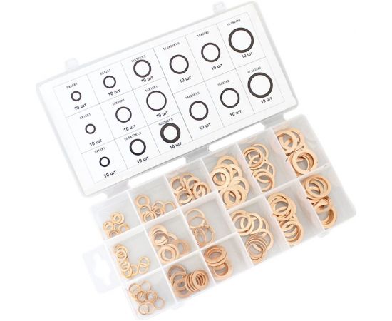 Набор медных шайб 150 шт WIEDERKRAFT WDK-214067 