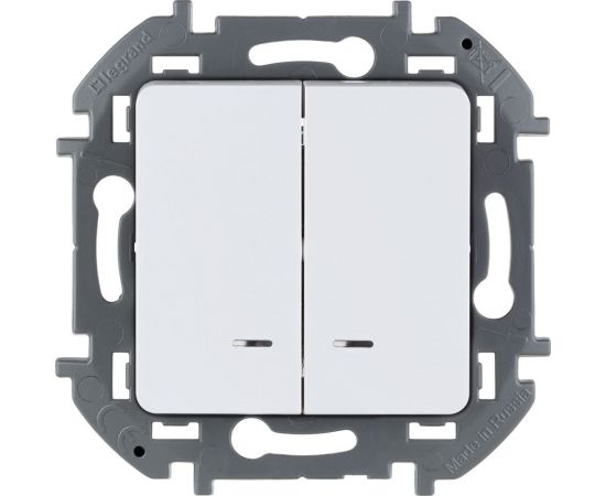 Двухклавишный выключатель Legrand с подсветкой - INSPIRIA - 10 AX - 250 В - белый 673630 