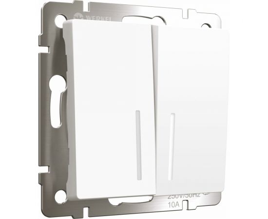 Двухклавишный выключатель WERKEL W1120161 с подсветкой белый матовый a059273 