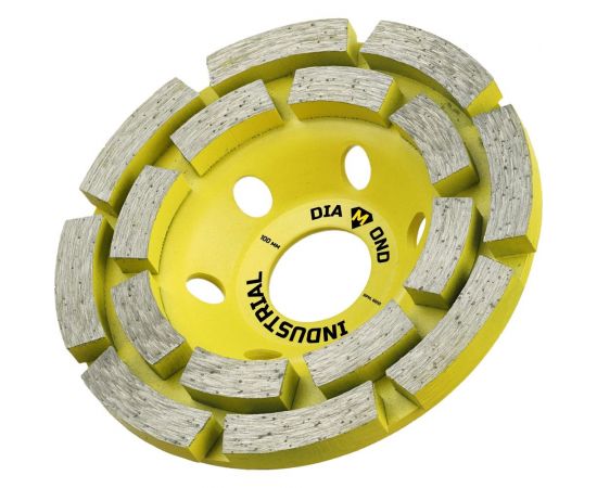 Чашка алмазная сегментная по бетону 100 мм, двухрядная Diamond Industrial DIDCH100S 