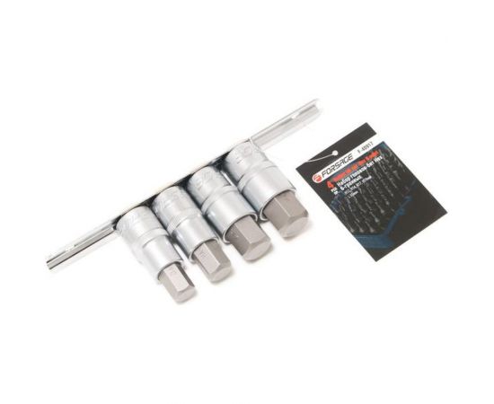 Набор головок-бит HEX 6-гранных на планке (4 шт; 1/2"") Forsage F-40917 