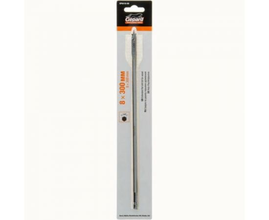 Сверло перьевое удлиненное по дереву 8x300 мм Gepard GP0416-08 