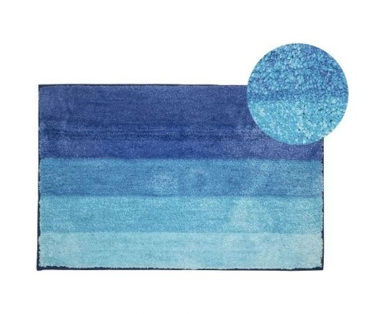 Коврик для ванной Аквалиния Полоска микрофибра, синий, 50х80 35317-7 